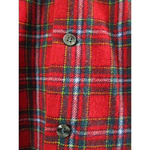 Pendleton Woolen Mills Mens Medium Red Plaid Wool Shirt Made in USA Vintage 1960 - Picture 11 of 16